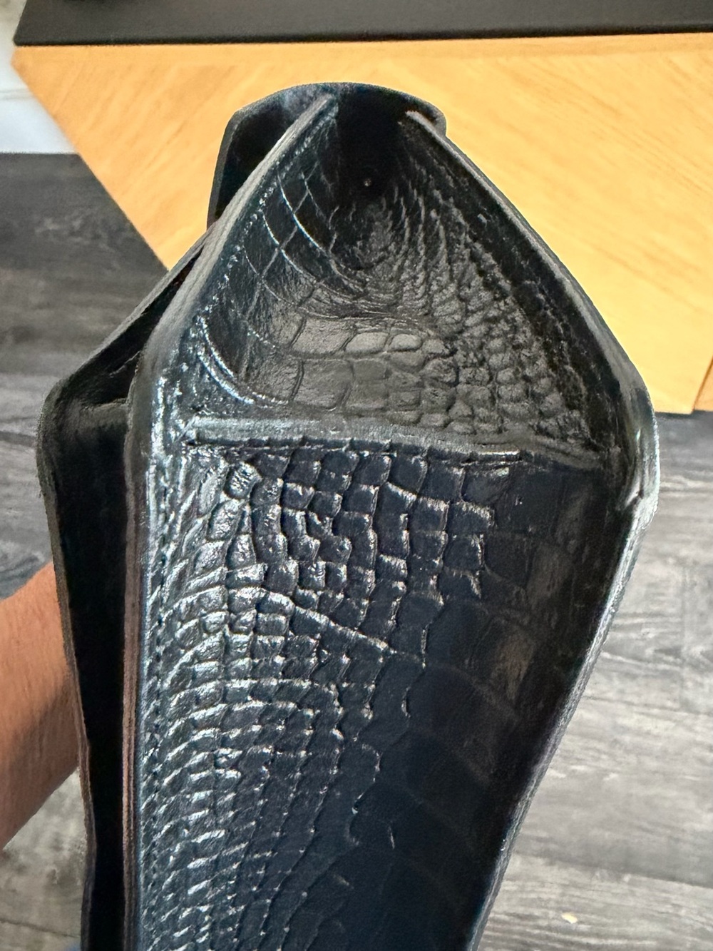 VALENTINO by Mario Valentino Black Croc-Embossed Mini Crossbody Bag - Picture 8 of 16